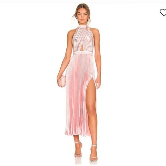 L'Idee Women's Pleated Renaissance A-Line Gown Sleeveless Pink Size 16 NWT - Picture 1 of 10